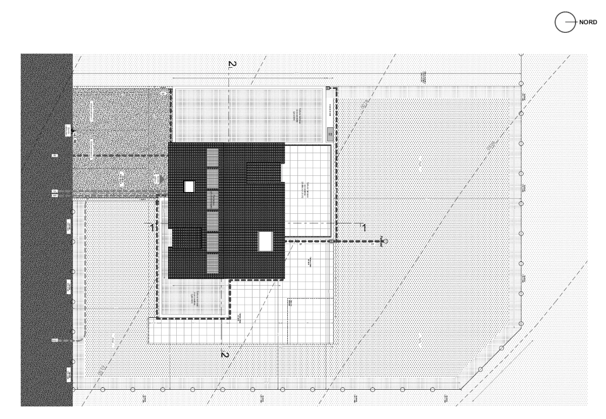 Plan de masse — Eden Moderne, implantation de la maison sur la parcelle